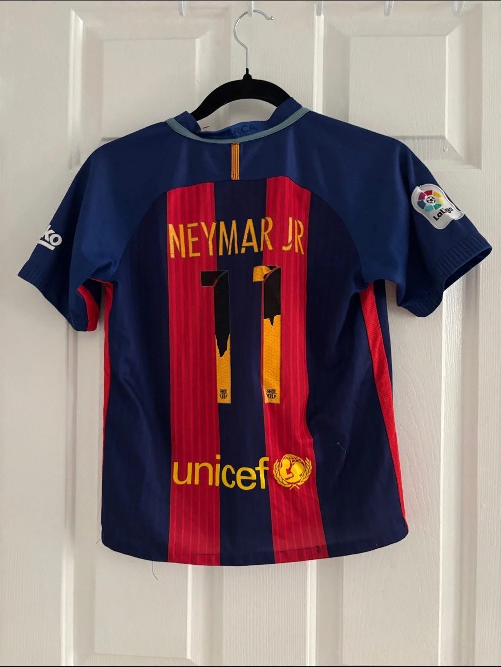 Nike FC Barcelona Kids Jersey - Navy & Red with Yellow Swoosh